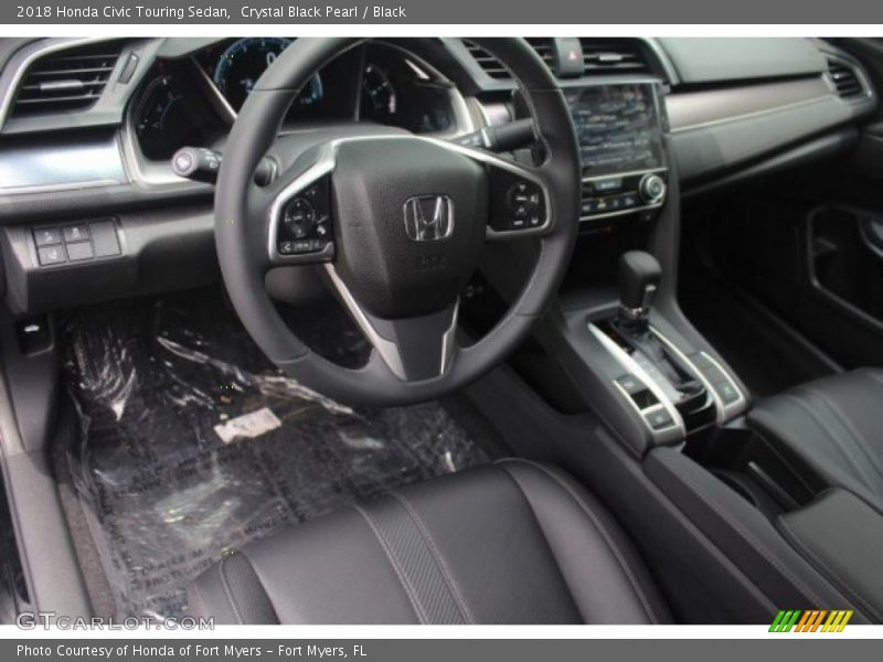 Crystal Black Pearl / Black 2018 Honda Civic Touring Sedan