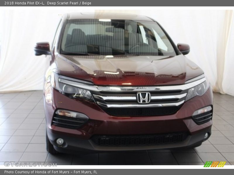 Deep Scarlet Pearl / Beige 2018 Honda Pilot EX-L