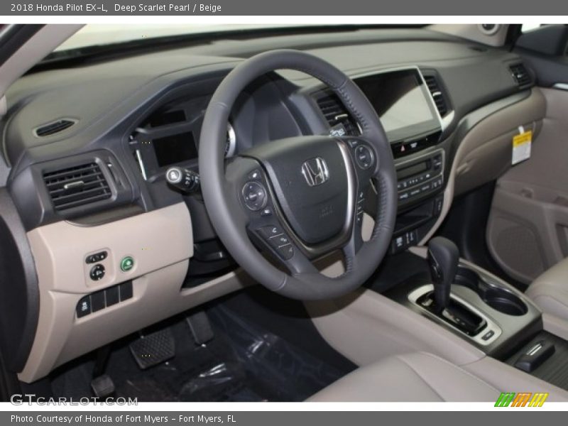 Deep Scarlet Pearl / Beige 2018 Honda Pilot EX-L
