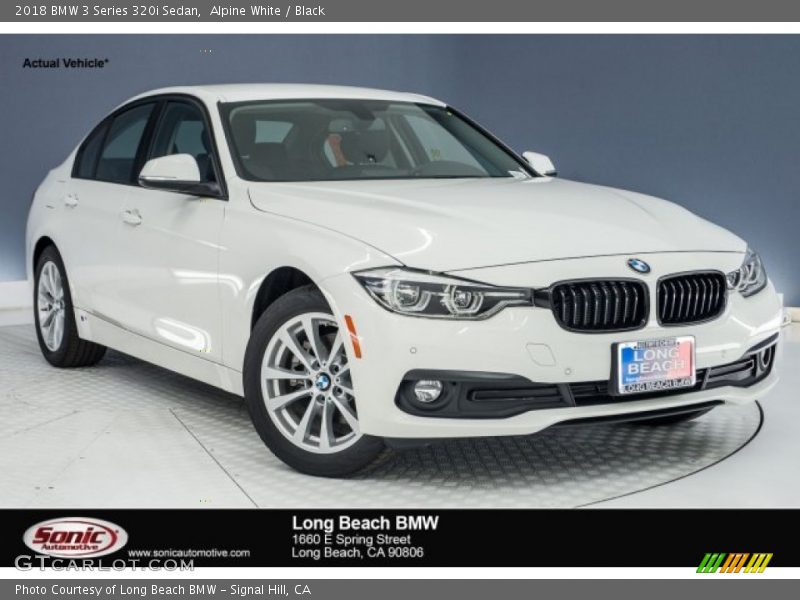 Alpine White / Black 2018 BMW 3 Series 320i Sedan