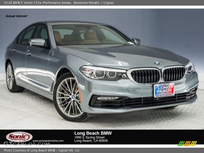 Bluestone Metallic / Cognac 2018 BMW 5 Series 530e iPerfomance Sedan