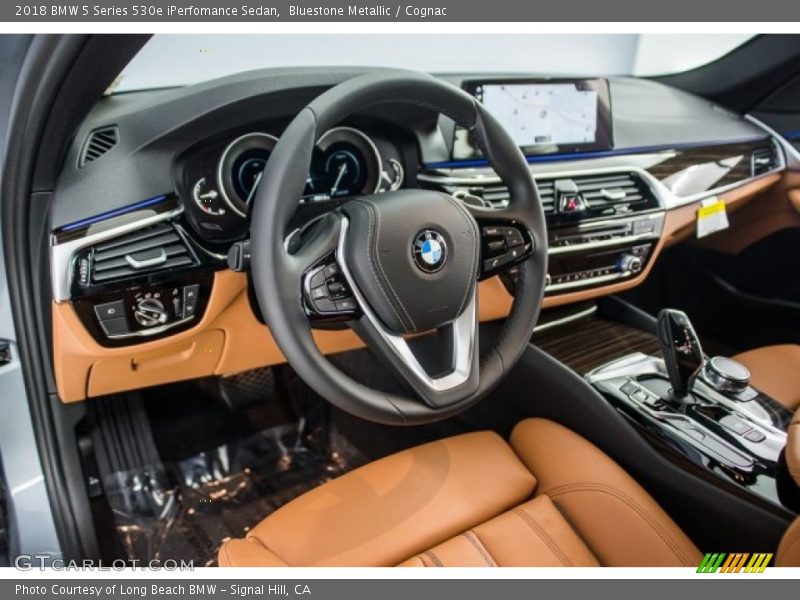 Bluestone Metallic / Cognac 2018 BMW 5 Series 530e iPerfomance Sedan
