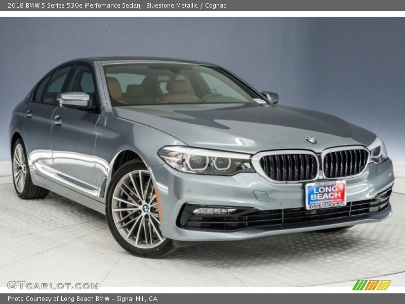 Bluestone Metallic / Cognac 2018 BMW 5 Series 530e iPerfomance Sedan
