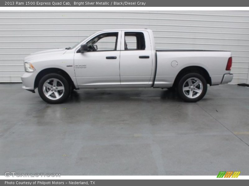 Bright Silver Metallic / Black/Diesel Gray 2013 Ram 1500 Express Quad Cab