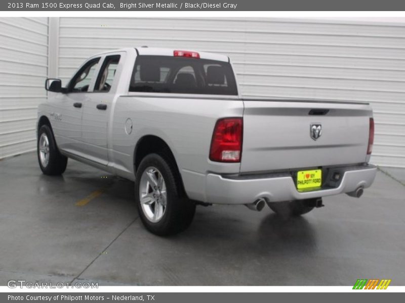 Bright Silver Metallic / Black/Diesel Gray 2013 Ram 1500 Express Quad Cab
