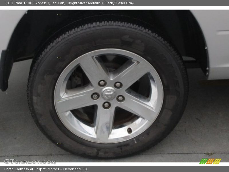 Bright Silver Metallic / Black/Diesel Gray 2013 Ram 1500 Express Quad Cab