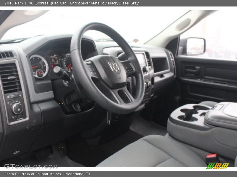 Bright Silver Metallic / Black/Diesel Gray 2013 Ram 1500 Express Quad Cab