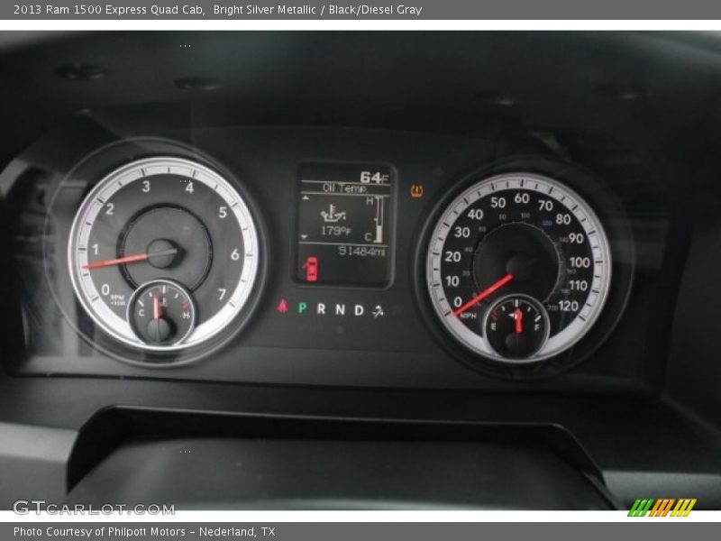 Bright Silver Metallic / Black/Diesel Gray 2013 Ram 1500 Express Quad Cab