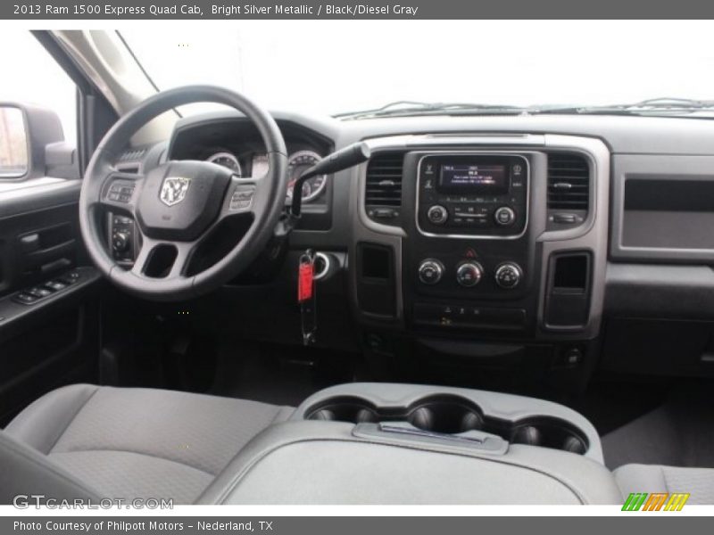 Bright Silver Metallic / Black/Diesel Gray 2013 Ram 1500 Express Quad Cab