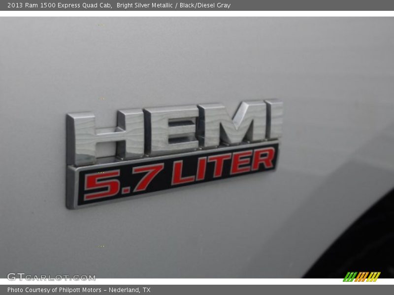Bright Silver Metallic / Black/Diesel Gray 2013 Ram 1500 Express Quad Cab