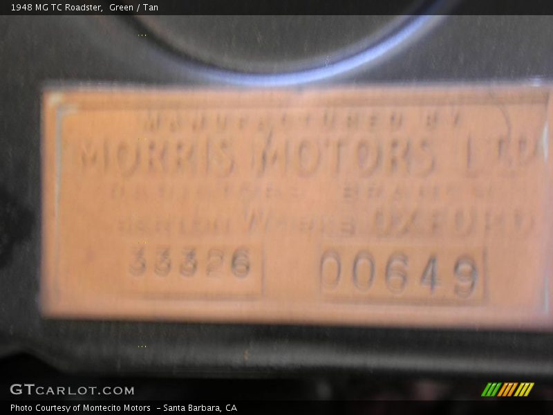 Green / Tan 1948 MG TC Roadster