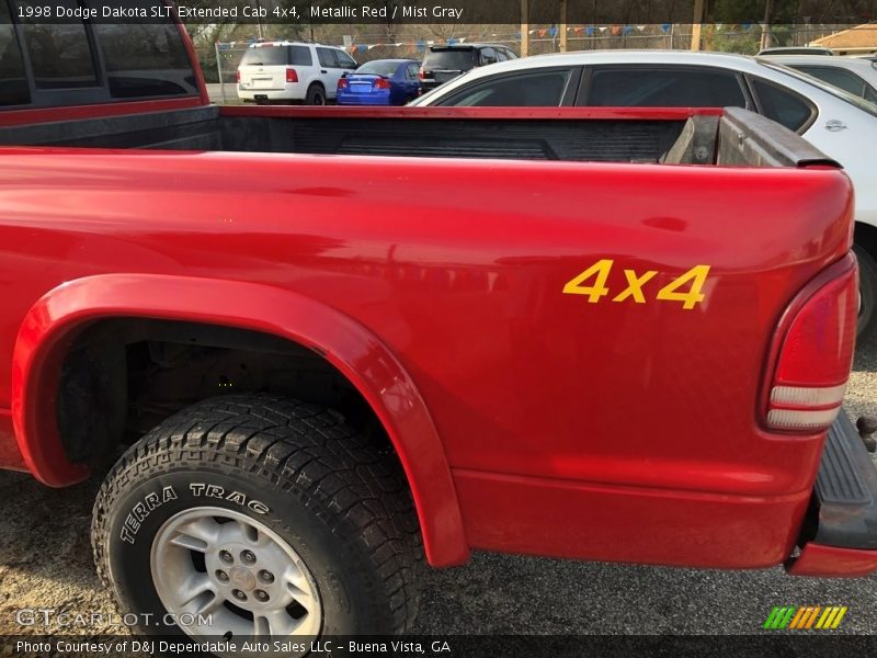 Metallic Red / Mist Gray 1998 Dodge Dakota SLT Extended Cab 4x4