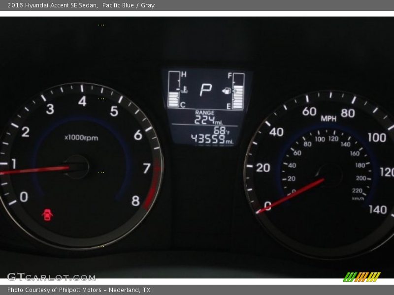 Pacific Blue / Gray 2016 Hyundai Accent SE Sedan