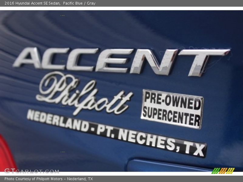 Pacific Blue / Gray 2016 Hyundai Accent SE Sedan