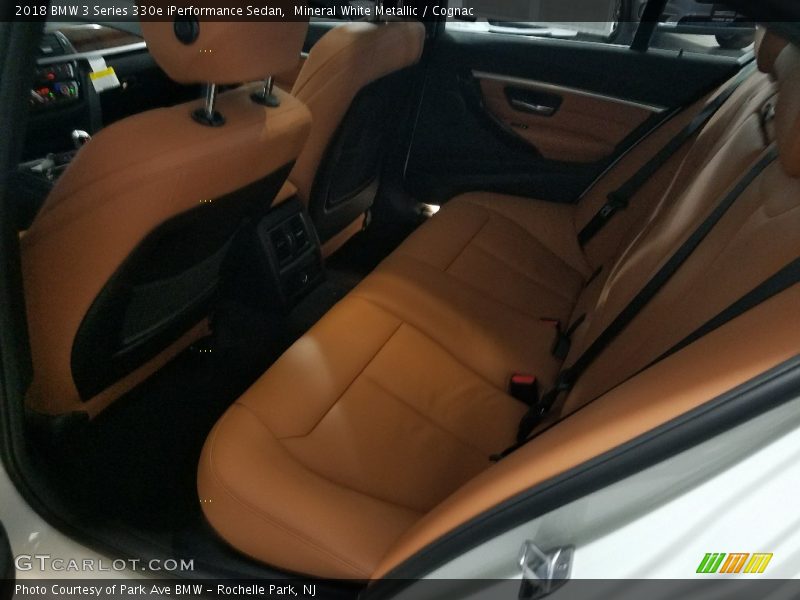 Mineral White Metallic / Cognac 2018 BMW 3 Series 330e iPerformance Sedan