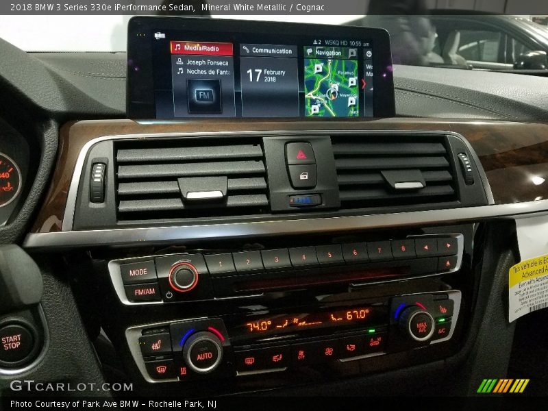 Mineral White Metallic / Cognac 2018 BMW 3 Series 330e iPerformance Sedan