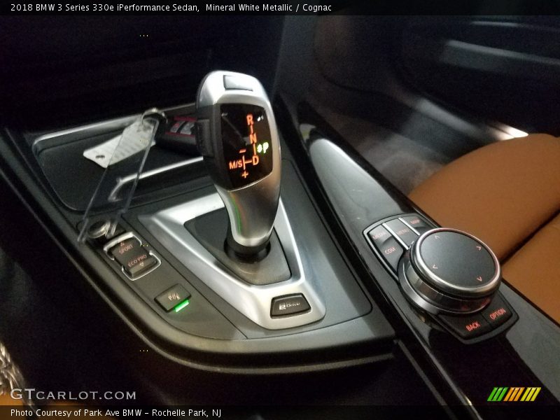 Mineral White Metallic / Cognac 2018 BMW 3 Series 330e iPerformance Sedan