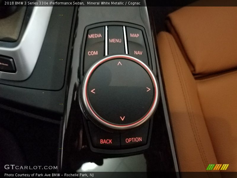 Mineral White Metallic / Cognac 2018 BMW 3 Series 330e iPerformance Sedan