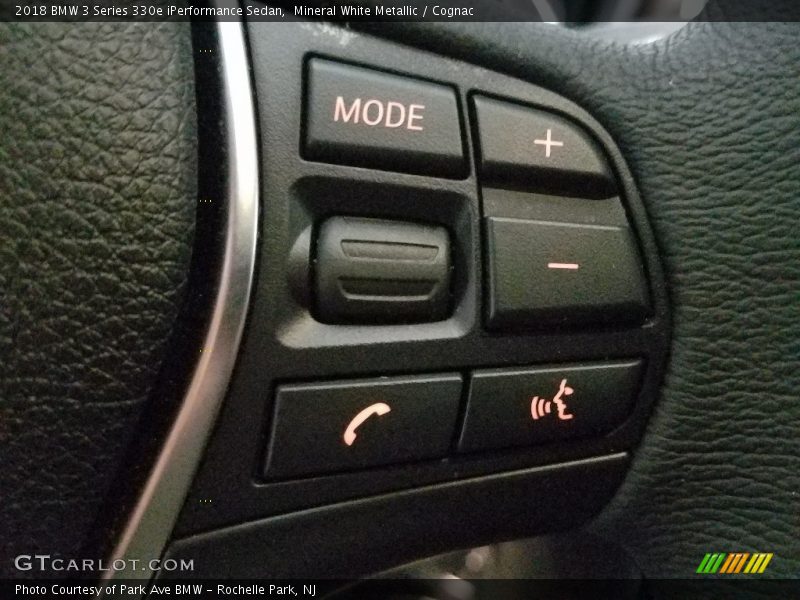 Mineral White Metallic / Cognac 2018 BMW 3 Series 330e iPerformance Sedan