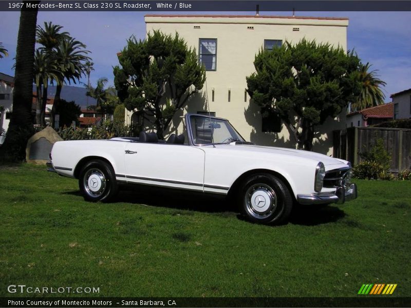 White / Blue 1967 Mercedes-Benz SL Class 230 SL Roadster