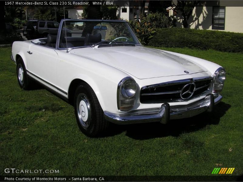 White / Blue 1967 Mercedes-Benz SL Class 230 SL Roadster