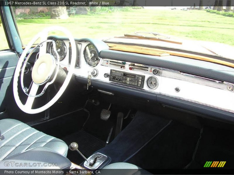 White / Blue 1967 Mercedes-Benz SL Class 230 SL Roadster