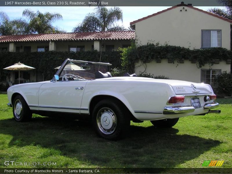 White / Blue 1967 Mercedes-Benz SL Class 230 SL Roadster