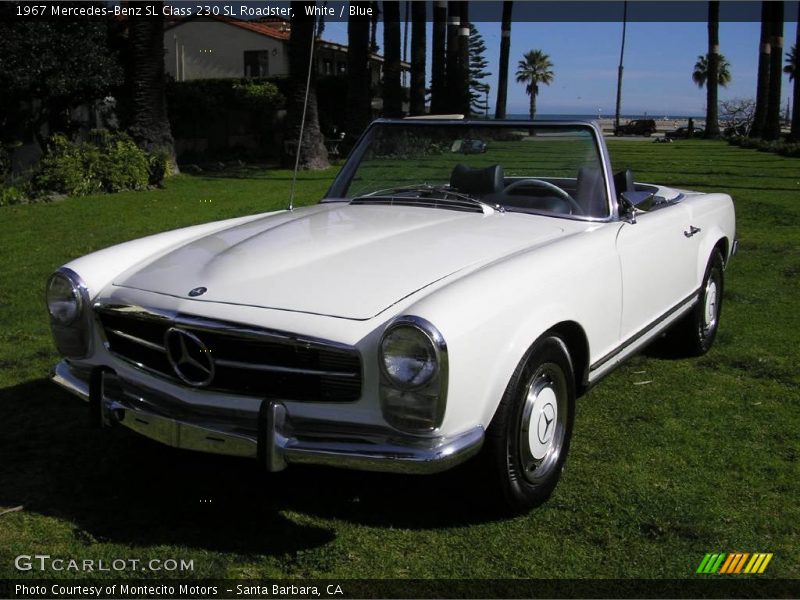 White / Blue 1967 Mercedes-Benz SL Class 230 SL Roadster
