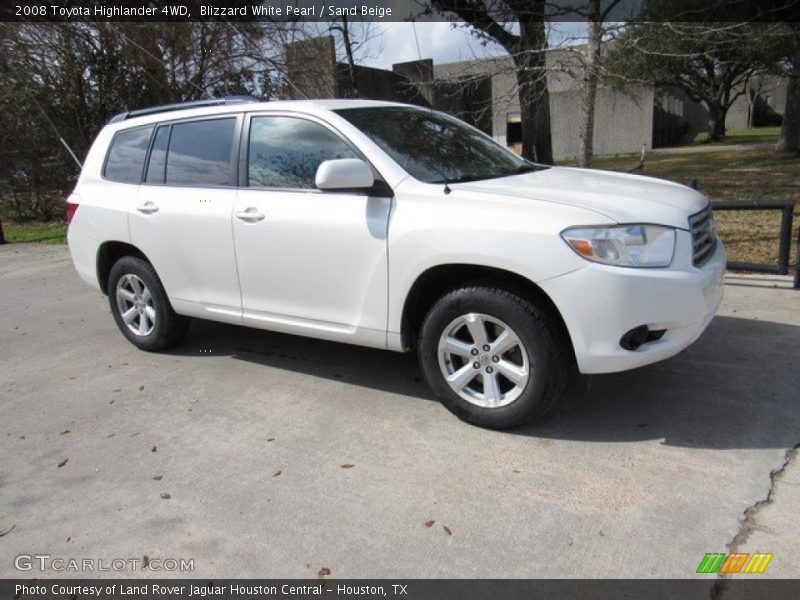 Blizzard White Pearl / Sand Beige 2008 Toyota Highlander 4WD