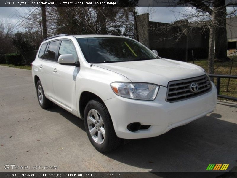 Blizzard White Pearl / Sand Beige 2008 Toyota Highlander 4WD