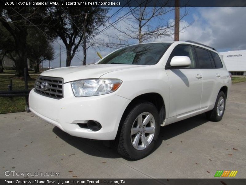 Blizzard White Pearl / Sand Beige 2008 Toyota Highlander 4WD