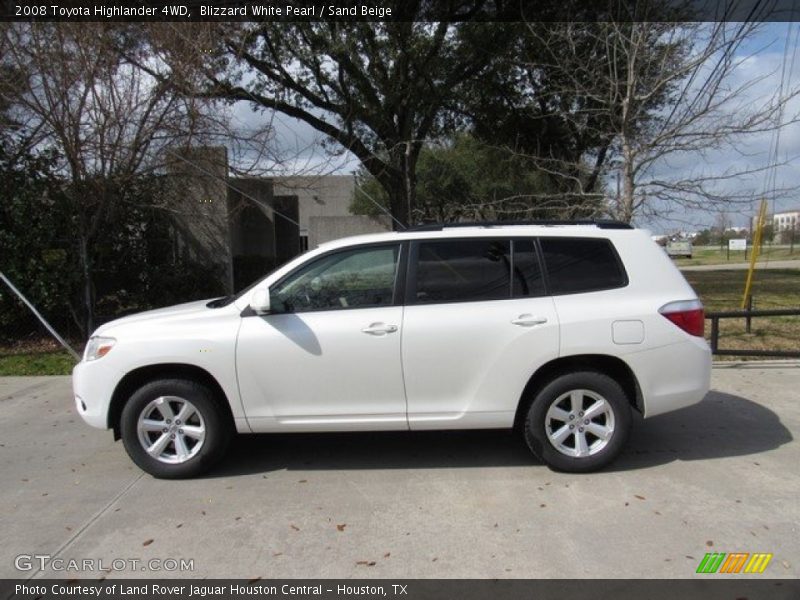 Blizzard White Pearl / Sand Beige 2008 Toyota Highlander 4WD