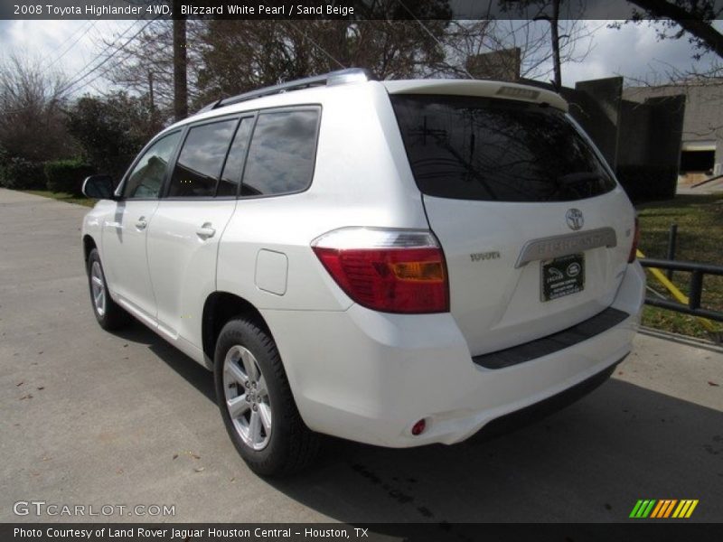 Blizzard White Pearl / Sand Beige 2008 Toyota Highlander 4WD