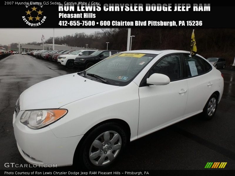 Captiva White / Gray 2007 Hyundai Elantra GLS Sedan
