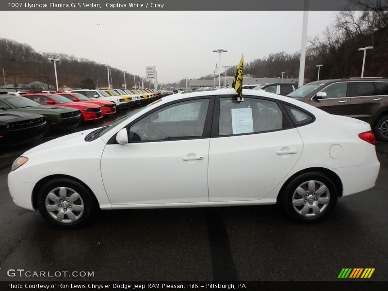 Captiva White / Gray 2007 Hyundai Elantra GLS Sedan