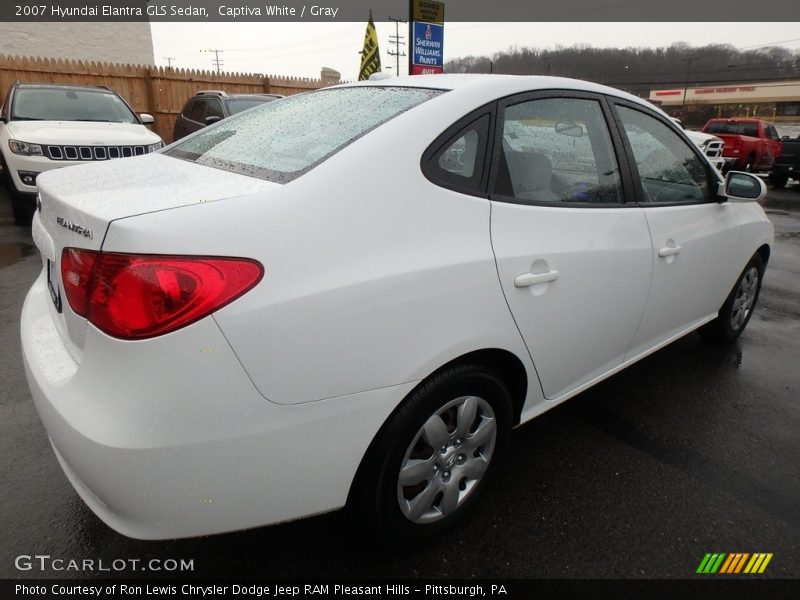 Captiva White / Gray 2007 Hyundai Elantra GLS Sedan