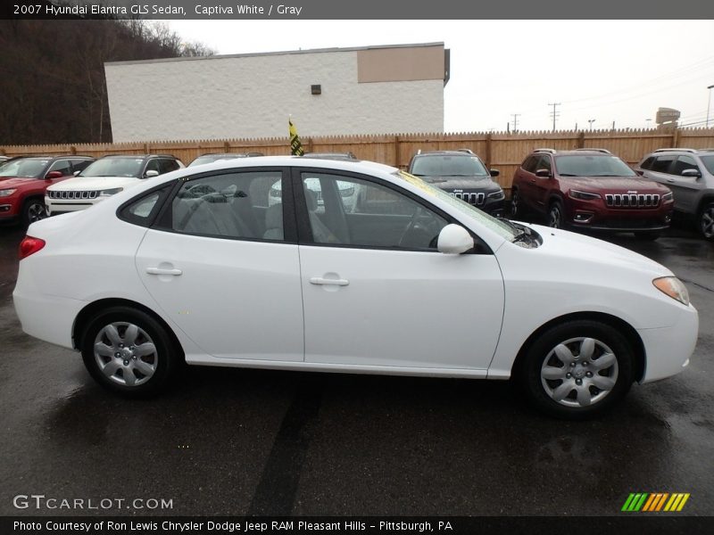 Captiva White / Gray 2007 Hyundai Elantra GLS Sedan