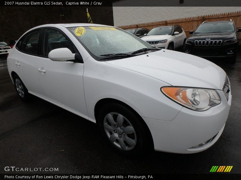 Captiva White / Gray 2007 Hyundai Elantra GLS Sedan