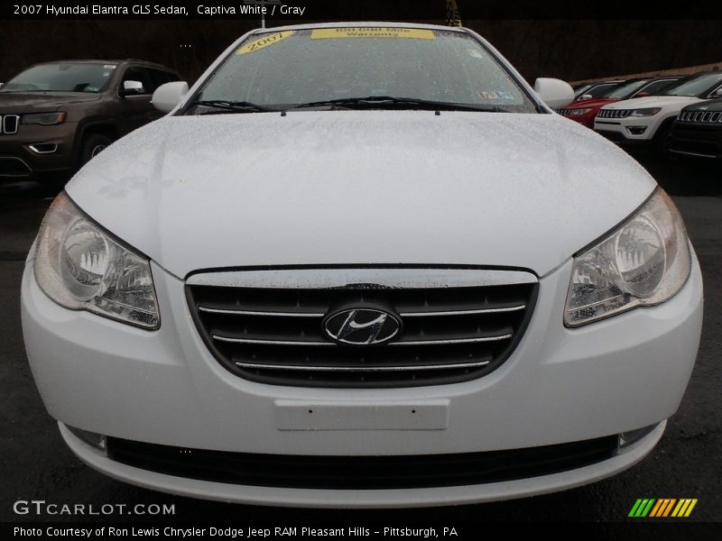 Captiva White / Gray 2007 Hyundai Elantra GLS Sedan