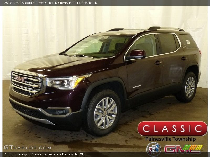 Black Cherry Metallic / Jet Black 2018 GMC Acadia SLE AWD