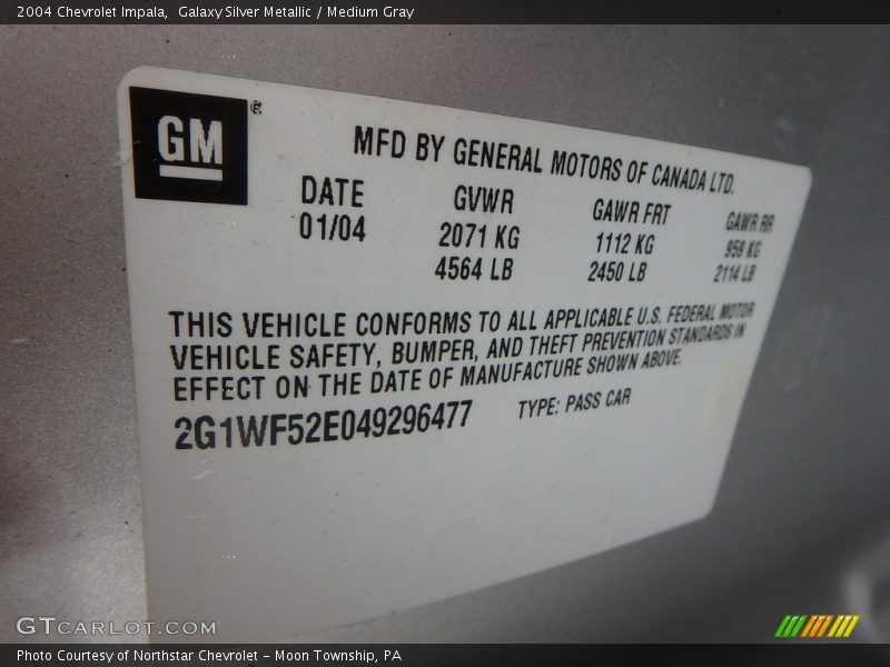 Galaxy Silver Metallic / Medium Gray 2004 Chevrolet Impala