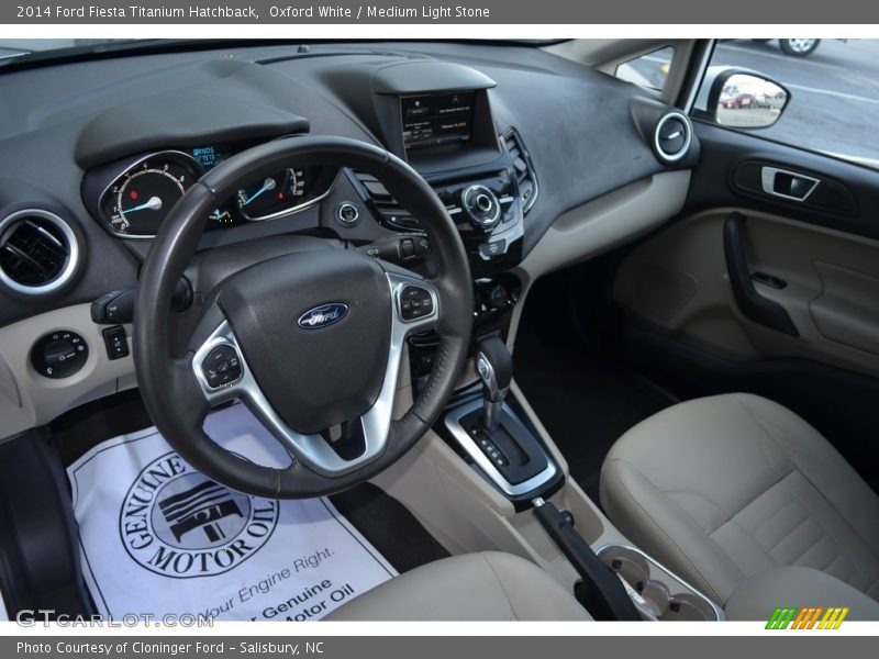 Oxford White / Medium Light Stone 2014 Ford Fiesta Titanium Hatchback