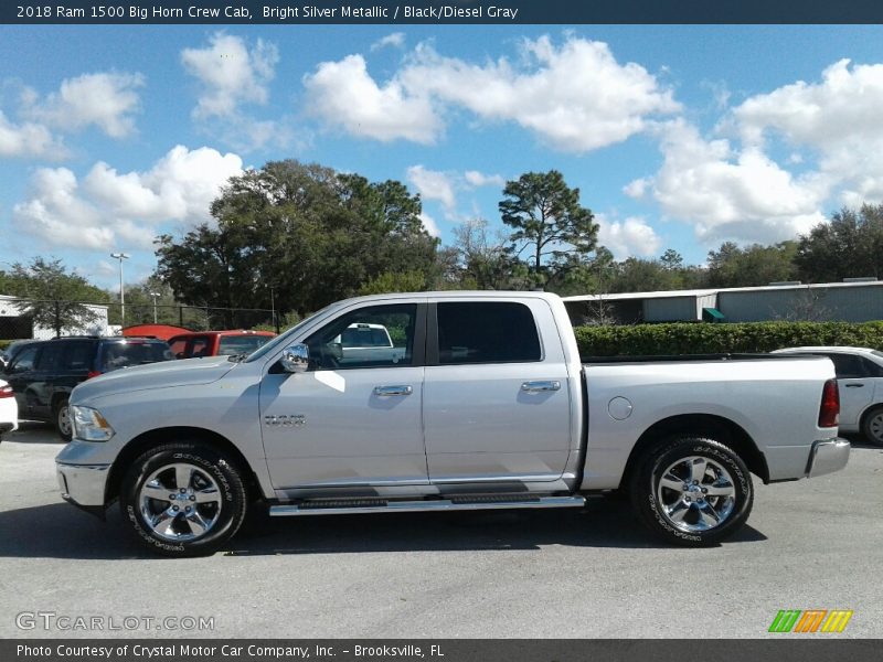 Bright Silver Metallic / Black/Diesel Gray 2018 Ram 1500 Big Horn Crew Cab