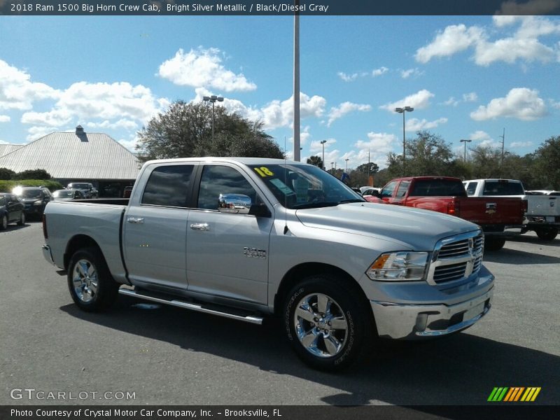 Bright Silver Metallic / Black/Diesel Gray 2018 Ram 1500 Big Horn Crew Cab