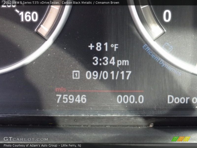 Carbon Black Metallic / Cinnamon Brown 2012 BMW 5 Series 535i xDrive Sedan