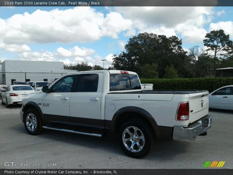 Pearl White / Black 2018 Ram 1500 Laramie Crew Cab