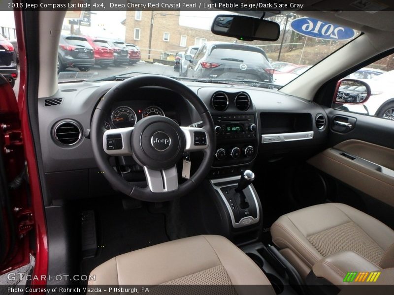 Deep Cherry Red Crystal Pearl / Light Pebble Beige/Dark Slate Gray 2016 Jeep Compass Latitude 4x4