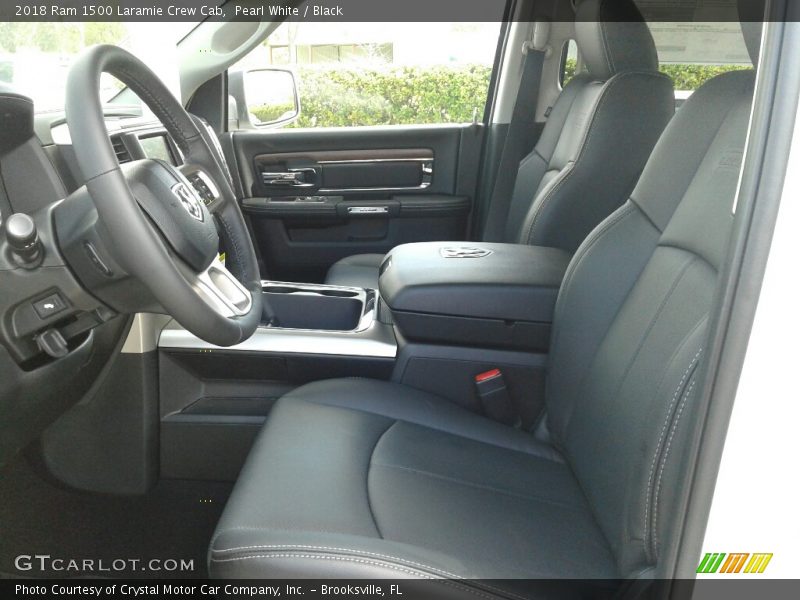 Pearl White / Black 2018 Ram 1500 Laramie Crew Cab