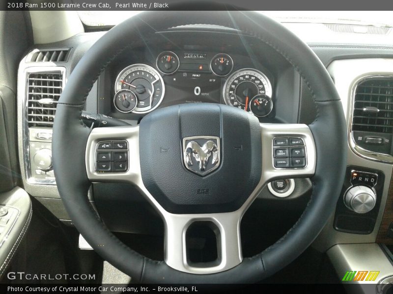 Pearl White / Black 2018 Ram 1500 Laramie Crew Cab