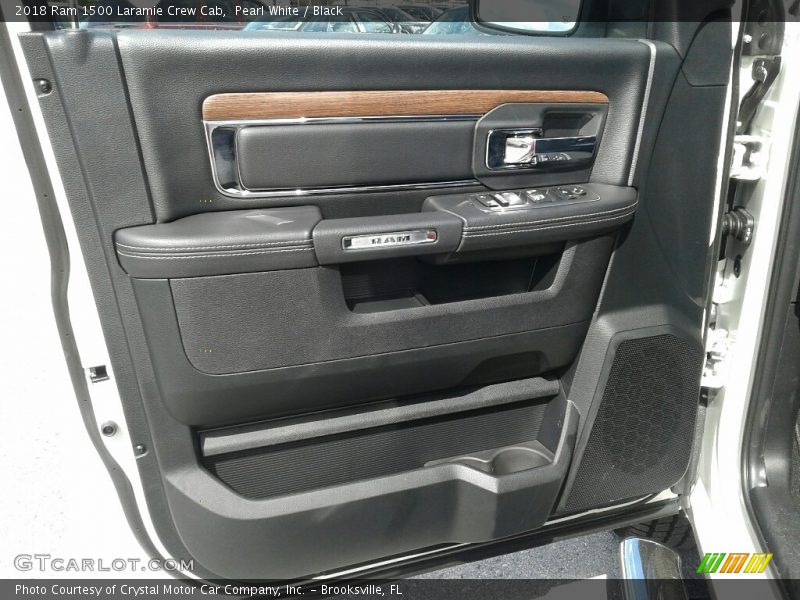 Pearl White / Black 2018 Ram 1500 Laramie Crew Cab